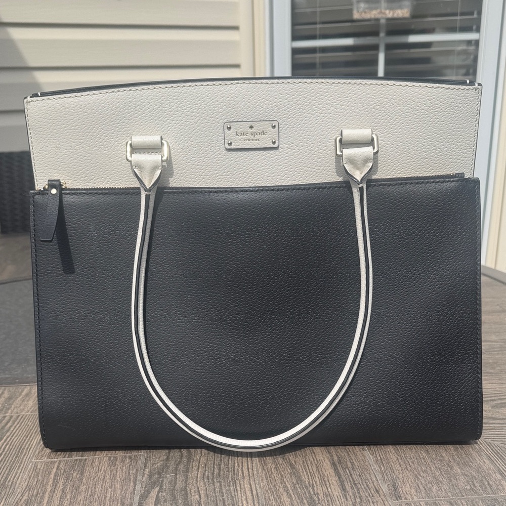 kate spade Two-Tone Black and White Leather Tote